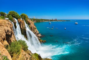 road landscape in the city. Turkey travel in summer. Highway view in beautiful city. Car driving on the road in city. Travel view in asian cities. Highway landscape in summer. Bursa, Turkey.