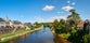 photo of the town of Montignac at the shore of Vezere River, in Dordogne-Perigord, France.