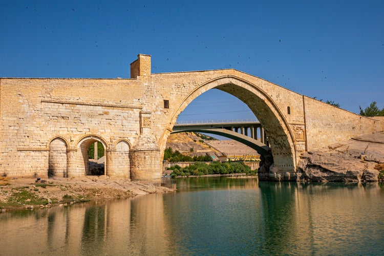 Photo of the Malabadi Bridge  River near the town of Silvan in southeastern Turkey.