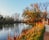 Photo of beautiful landscape of Port Meadow in Oxford, England.