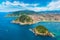 Photo of panoramic aerial view of San Sebastian (Donostia) on a beautiful summer day, Spain.