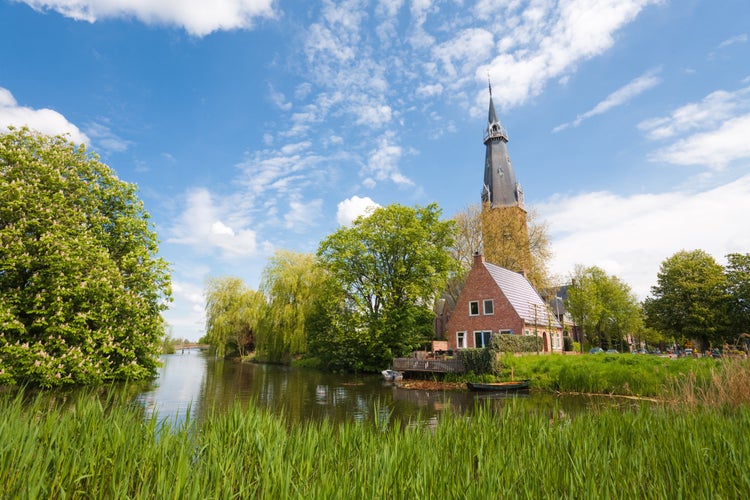 photo of church in Amstelveen, Netherlands, wide angle.