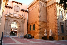 Photo of Murcia city centre and Segura river aerial panoramic view. Murcia is a city in south eastern Spain.