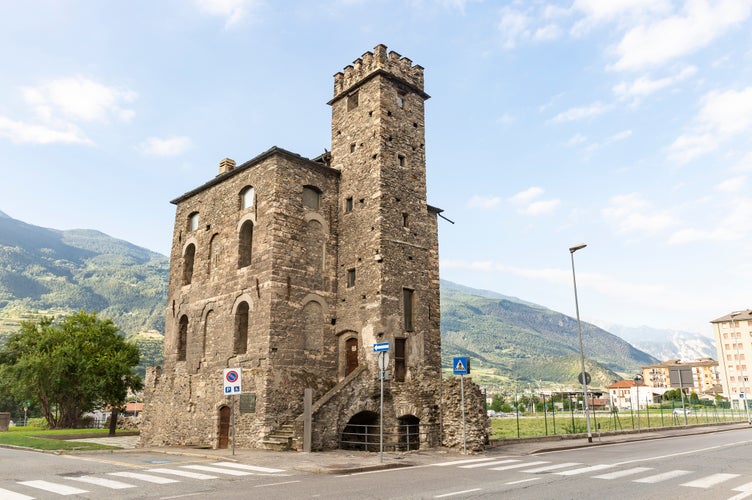 Torre del Lebbroso (Leper's) Tower in Aosta, Aosta Valley, Italy