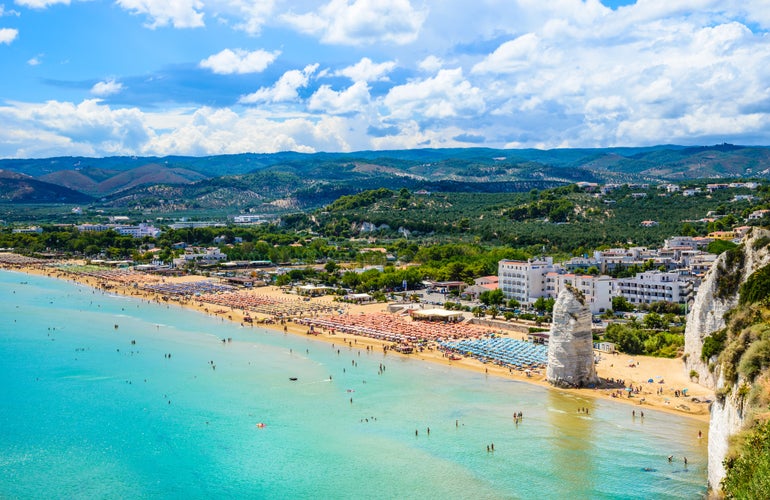 Vieste panoramic view, Gargano, Apulia, south Italy.