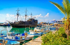 Photo of aerial view of Ayia Napa cityscape, Cyprus.