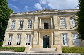 Photo of Bordeaux aerial panoramic view. Bordeaux is a port city on the Garonne river in Southwestern France.