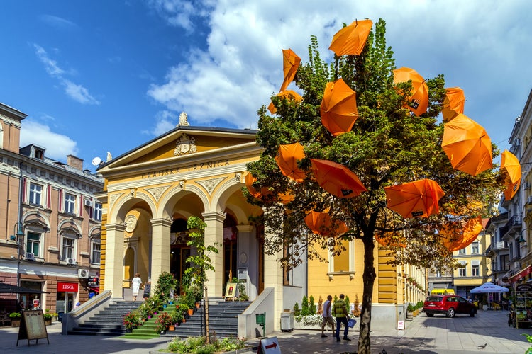 The Market Hall (or Gradska Trznica)of Sarajevo. Ferhadija street, old town.