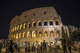 Colosseum and Roman forum by night