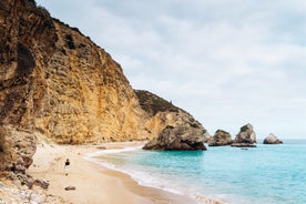 photo of panoramic view of Sesimbra, Setubal Portugal on the Atlantic Coast.