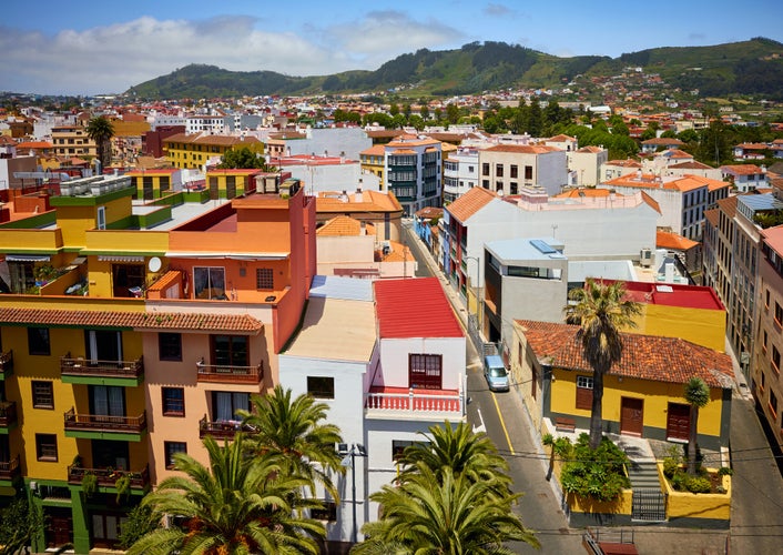 Aerial view of San Cristobal de La Laguna on a sunny day, Tenerife, Spain.