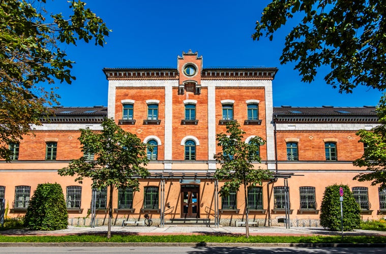 historic buildings at the old town of rosenheim - bavaria - germany