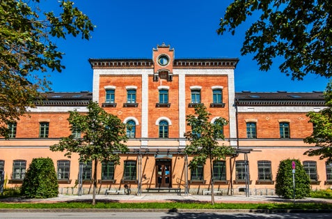 historic buildings at the old town of rosenheim - bavaria - germany