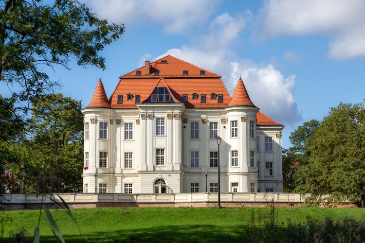 Photo of Lesnica Castle (Zamek w Lesnicy) - former palace and residence of wealthy families of Wroclaw burghers. Currently used as city's cultural center, Poland.