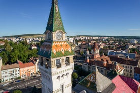 Photo of the Small Square piata mica, the second fortified square in the medieval Upper town of Sibiu city, Romania.