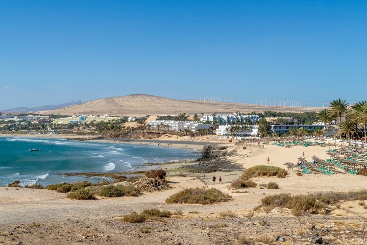 Photo of beautiful view of the Costa Calma resort on the island of Fuerteventura, Canary Islands, Spain.