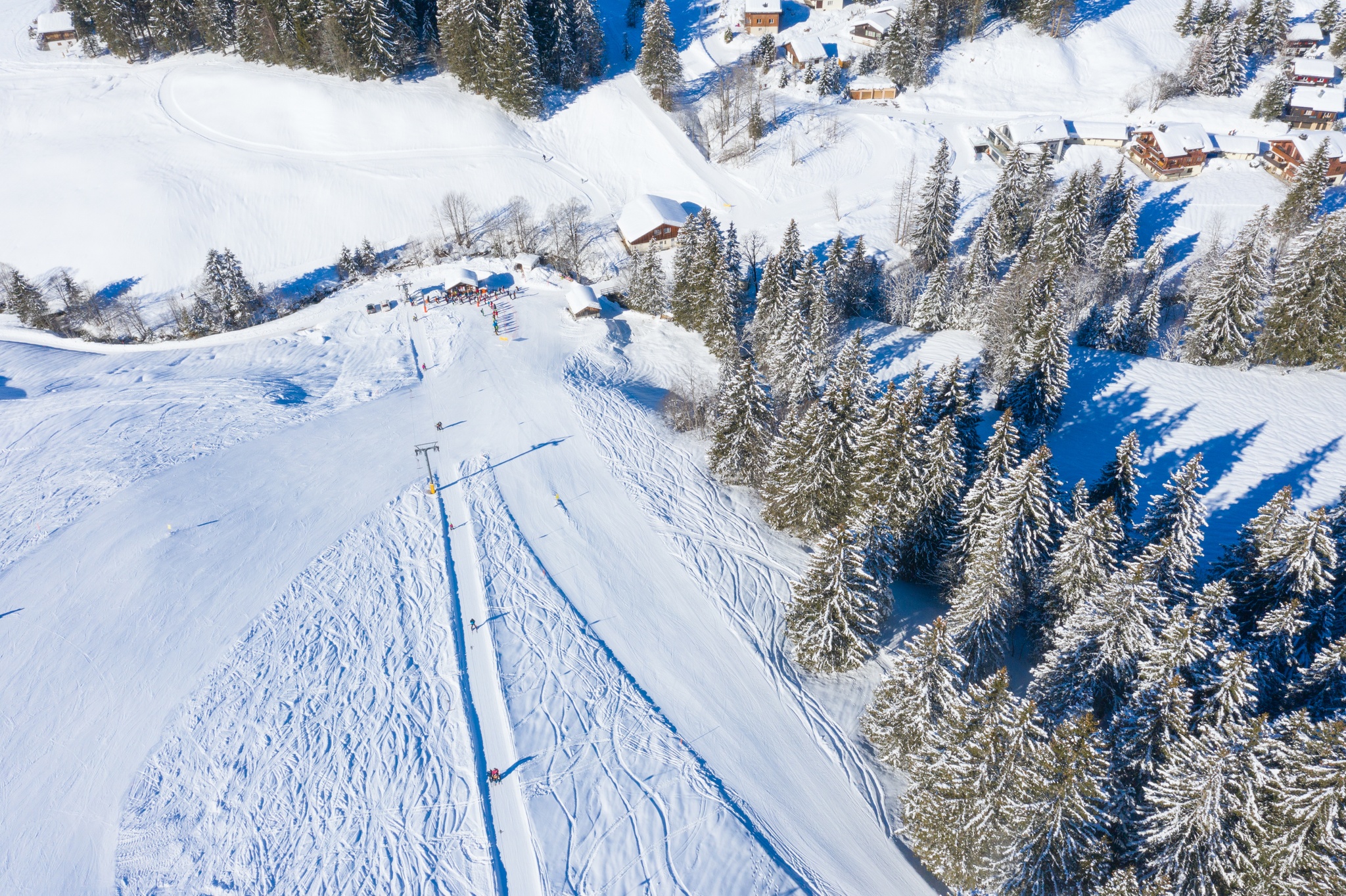 Photo of Winter in the swiss alps, Arvenbuel village near Amden canton of St. Gallen in , Switzerland.