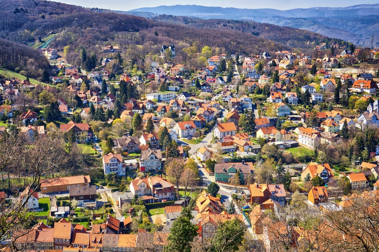 Old and new residential buildings in the old town of Wernigerode. Germany