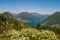 photo of the Parco San Grato in Carona, Switzerland. Alpine mountain scenery on a sunny summer day and views of Lake Lugano.