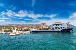 Photo of Ouranoupolis tower in Chalkidiki, Greece on a summer day.