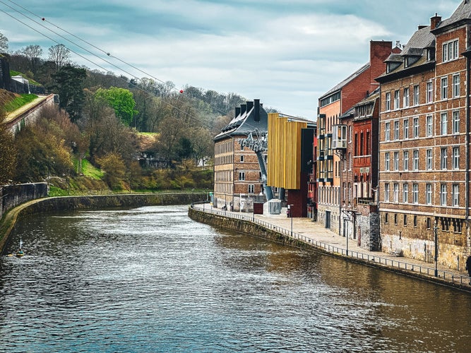 photo of view  of Street view of Namur in Belgium.