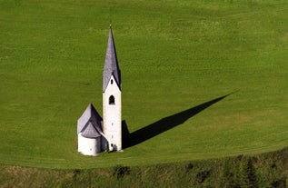 Photo of aerial view of Kals am Grossglockner in Austria.