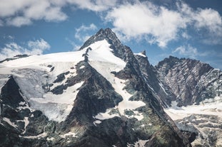 Photo of aerial view of Kals am Grossglockner in Austria.