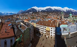 Photo of aerial view of Tulfes, Austria.