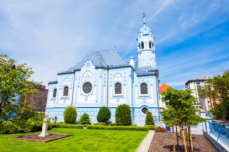 The Blue Church or The Church of St. Elizabeth or Modry Kostol Svatej Alzbety in the Old Town in Bratislava, Slovakia.