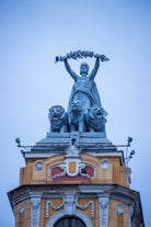 Photo of the Small Square piata mica, the second fortified square in the medieval Upper town of Sibiu city, Romania.