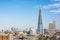 Photo of aerial view of the Shard and London skyline, UK.