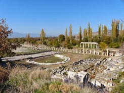 Photo of Pamukkale, natural site in Denizli Province in southwestern Turkey.