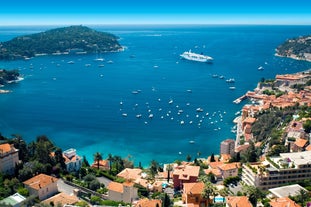 photo of an aerial panoramic view on marina in Beaulieu sur Mer, France.