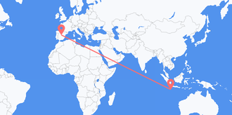 Christmas Island to Spain