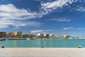 Photo of aerial view of the city Benicarlo on a sunny summer day, Spain.