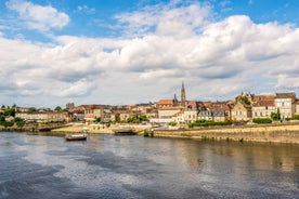 Photo of aerial view of the historic town of Niort and St Andre's church, France.