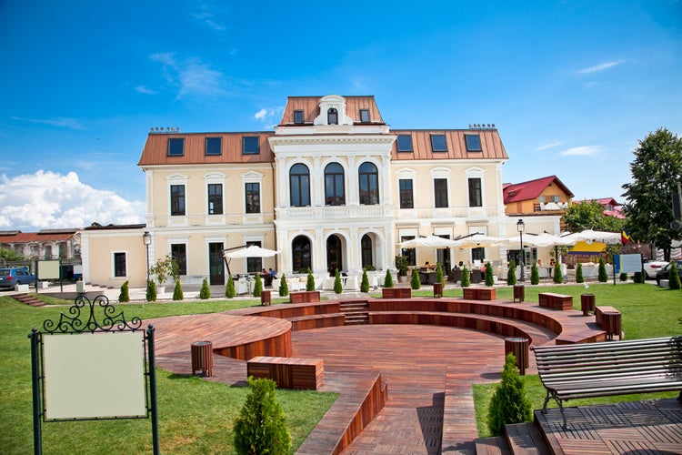 Small wooden amphitheater in Targoviste, (Tirgoviste), Romania.