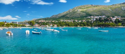 The aerial view of Dubrovnik, a city in southern Croatia fronting the Adriatic Sea, Europe.