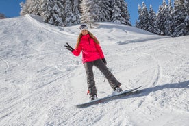 photo of Ski Resort of Corvara on a sunny day, Alta Badia, Dolomites Alps, Italy.