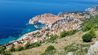 The aerial view of Dubrovnik, a city in southern Croatia fronting the Adriatic Sea, Europe.