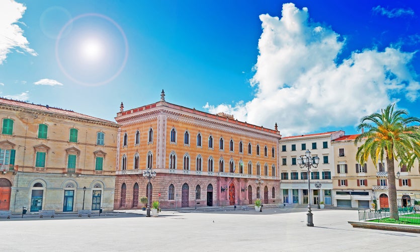 Photo of Piazza d'Italia in Sassari, Italy.