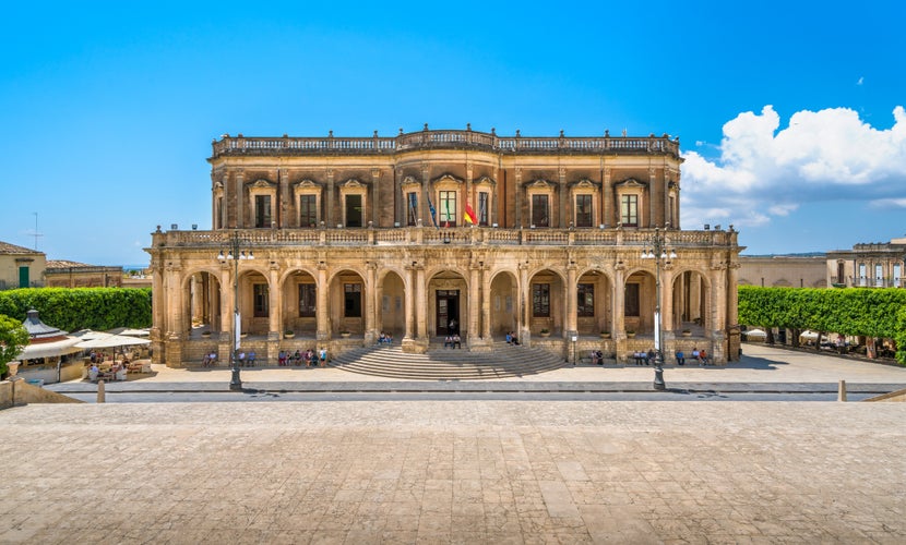 Palazzo Ducezio, seat of the municipality of Noto. Province of Syracuse, Sicily, Italy.