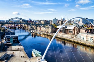 Photo of redeveloped Warehouses along the River in Leeds, UK.