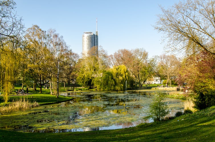 photo  of view of  Beautiful city park in Essen Germany.