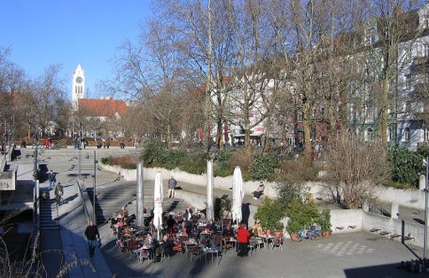 photo of view of Münchner Freiheit in the morning, Munich, Germany.