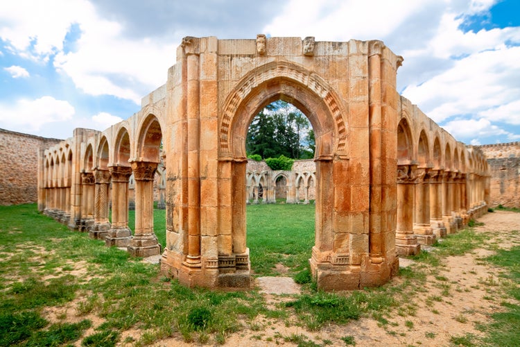 Photo of cloister of San Juan de Duero Monastery in Soria, Spain.