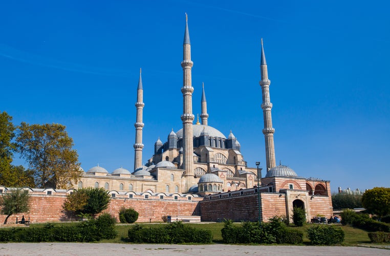 Photo of Selimiye Mosque exterior view in Edirne City of Turkey.