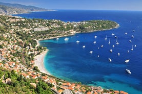 Photo of aerial cityscape view on French riviera with yachts in Cannes city, France.