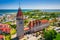 Photo of aerial view of beautiful Wladyslawowo city at the Baltic Sea in summer, Poland.