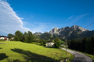 photo of a beautiful mountain view at Abtenau is a market town in the Hallein District of Salzburg in Austria.